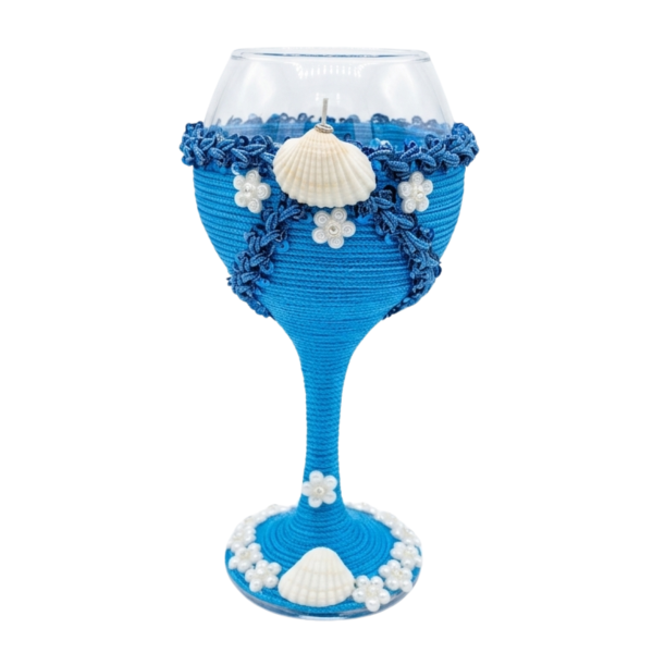 Taça Vidro Orixá Iemanjá 300 ml Umbanda Candomblé Altar