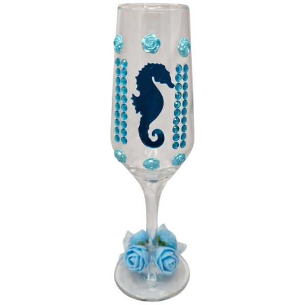 Taça Iemanjá Mar Flor Vidro 186 ml