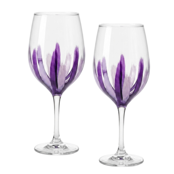 Kit 2 Taças de Vidro Grande 490ml Vinho Água Roxa