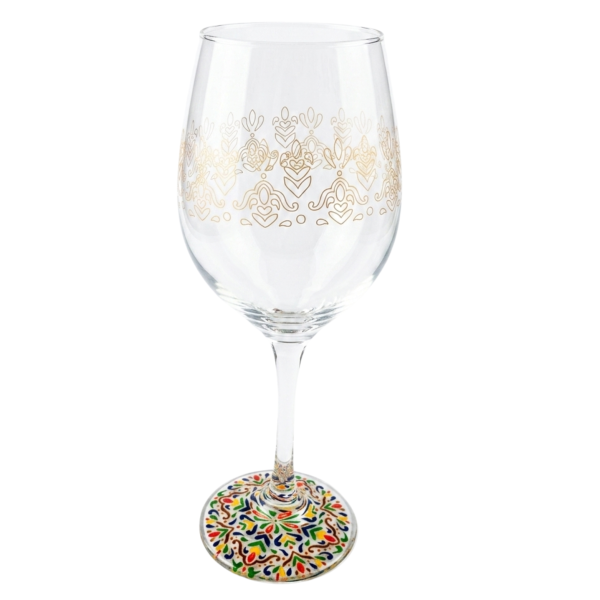 Taça de Vidro Grande 490ml Vinho Água Mosaico