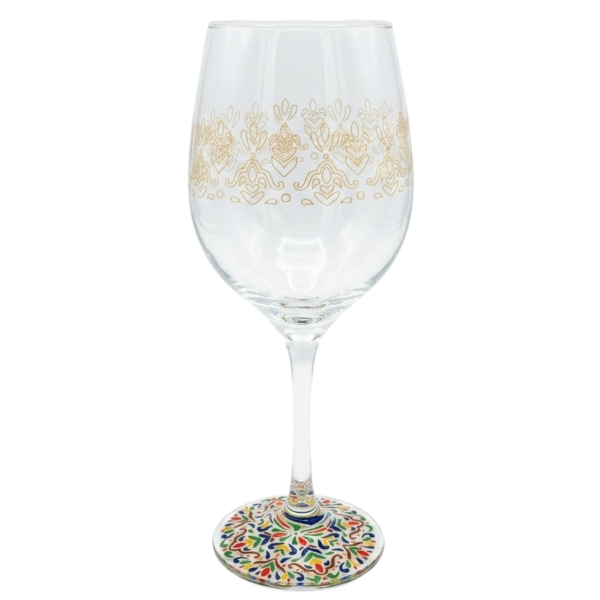 Taça de Vidro Grande 490ml Vinho Água Mosaico