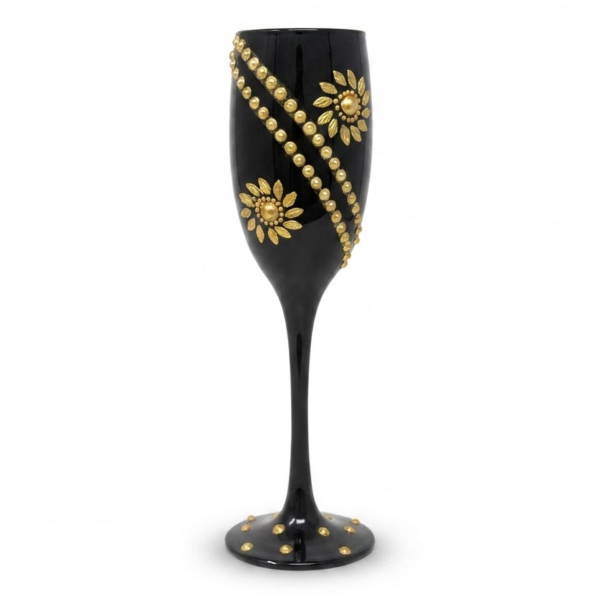 Taça Pomba Gira Dama da Noite Preto e Dourado