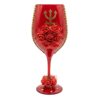Taça Luxo Vidro Pomba Gira Rosas Vermelhas 490 ml Taça Luxo Vidro Pomba Gira Rosas Vermelhas 490 ml