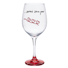 Taça Vinho Vidro Frase Amor Casal Decoração 490 ml