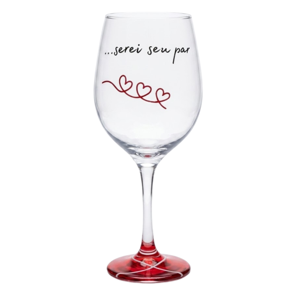 Taça Vinho Vidro Frase Amor Casal Decoração 490 ml