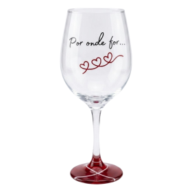 Taça Vinho Vidro Frase Casal Romântico 490 ml