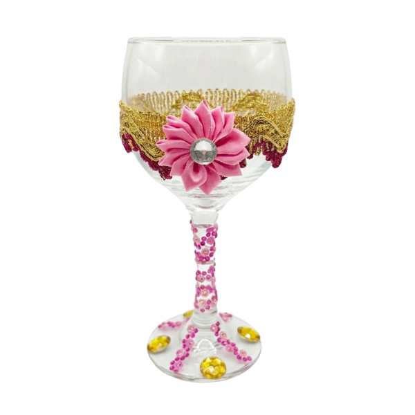 Taça Vidro Santa Sara Rosa Altar