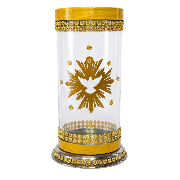Porta Vela 7 Dias Divino Espírito Santo Dourado