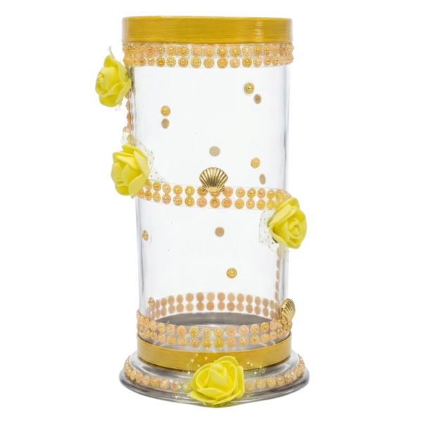 Porta Vela 7 Dias 18cm Umbanda Candomblé Cor:Oxum