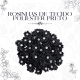 Kit de 100 Rosinhas Tecido Poliester Preto