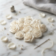 Kit 10 Rosas de Tecido Poliester Off White