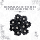 Kit de 10 Rosinhas Tecido Poliester Preto