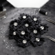 Kit de 10 Rosinhas Tecido Poliester Preto