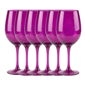 Kit 6 Taças Vidro Champanhe Prestige Nadir 490 ml Roxa