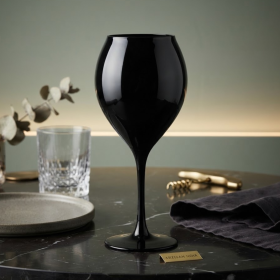 Taça Vidro Grande Premium Preta Lisa Nadir Água e Drinks