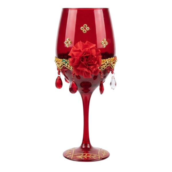 Taça Vidro Pomba Gira Cigana Vermelha 490 ml Altar