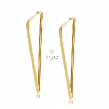 Brinco Argola Folheado Presente Argola Triângulo Dourado