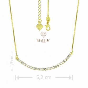 Colar Folheado a Ouro ou Ródio Branco com Pingente