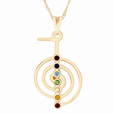 Gargantilha Cho-Ku-Rei com Strass Chakras Folheada a Ouro