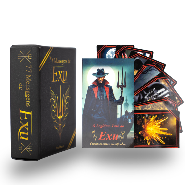 Kit Tarô do Exu 36 Cartas – Box 77 Mensagens de Exu