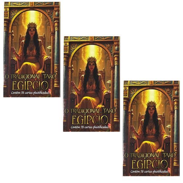 Kit 3 Tradicional Tarô Egípcio 78 Cartas Plastificadas