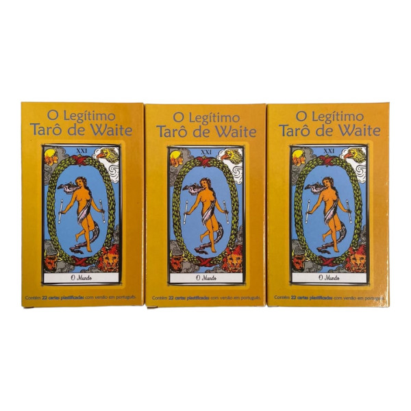 KIT 3 O Legítimo Taro Waite 22 Cartas Plastificado Manual