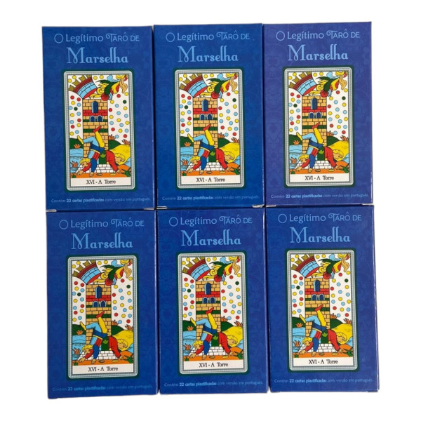 KIT 6 O Legítimo Tarô Marselha 22 Cartas Plastificadas e Manual