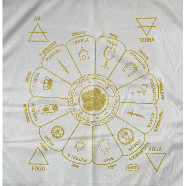 A Legítima Toalha Cigana Para Jogos de Cartas 70x70cm Branca