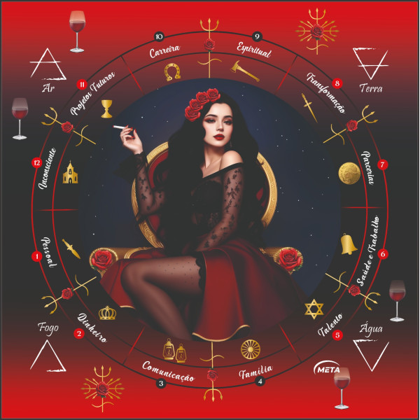 A Legítima Toalha Tecido Jogo Cartas Maria Padilha 70x70cm