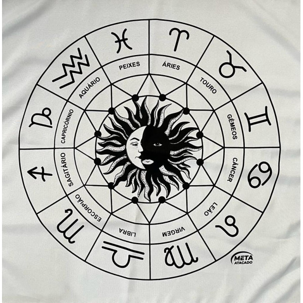 A Legítima Toalha Zodiaco Para Jogos Cartas 70x70cm Branca