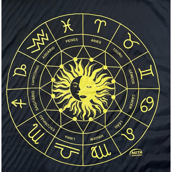 A Legítima Toalha Zodiaco Para Jogos Cartas 70x70cm Preta/Do